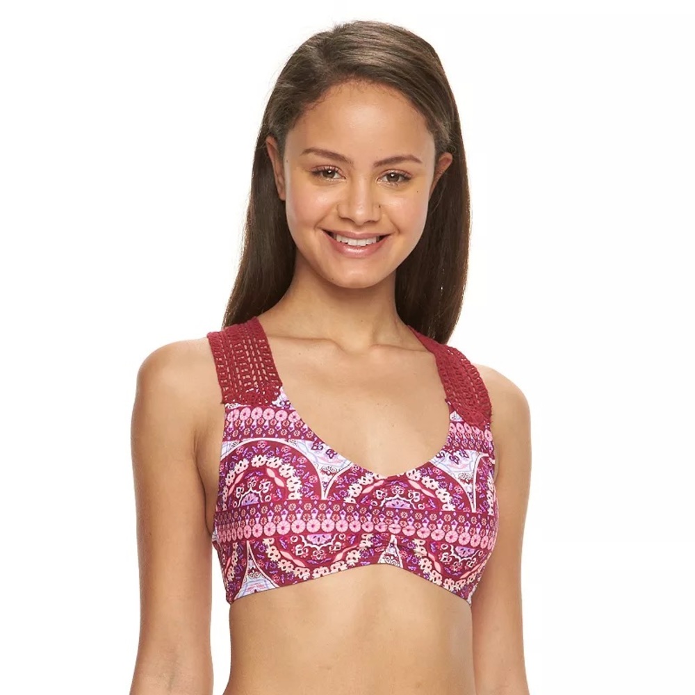 ✨HP✨ SO Medallion Crochet Racerback Bralette Bikini Top | Size Medium - Picture 2 of 16